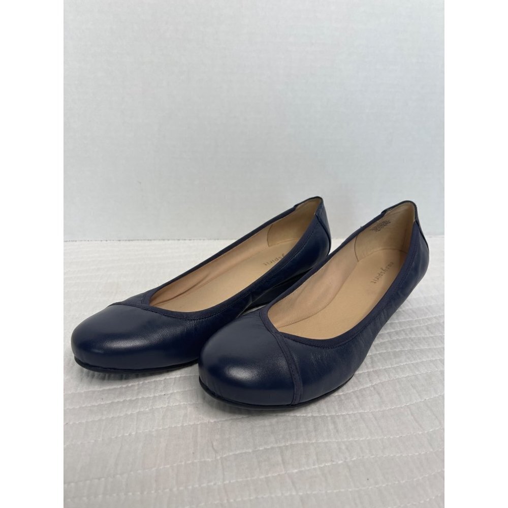 Easyspirit Womens Wedge Slip-On Leather Comfort Heels SZ 8.5W Navy Blue - Picture 5 of 11